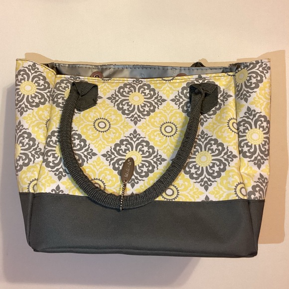 4/$15 🌻 Fit & Fresh Grey & Yellow Patterned Insulated Lunch Bag - Picture 7 of 7